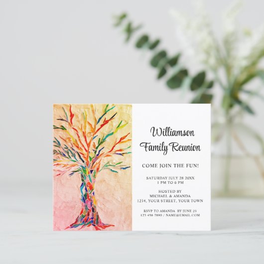 Budget Rustic Family Wiedersehen Einladung (Stehend Vorderseite)