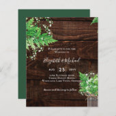 BUDGET Rustic Ferns Greenery Chic Wedding Einladun (Vorne/Hinten)