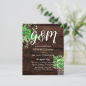 BUDGET Rustic Ferns Greenery Chic Wedding Einladun (Stehend Vorderseite)
