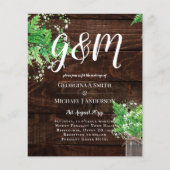 BUDGET Rustic Ferns Greenery Chic Wedding Einladun (Vorderseite)
