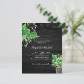 BUDGET Rustic Ferns Greenery Chic Wedding Einladun (Stehend Vorderseite)