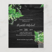 BUDGET Rustic Ferns Greenery Chic Wedding Einladun (Vorderseite)