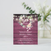 Budget Rustic Floral 50 Jahre Foto Einladung (Stehend Vorderseite)