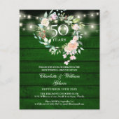 Budget Rustic Floral 50 Jahre Foto Einladung (Vorderseite)