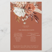 Budget Rustic Florals Terracotta Wedding Programm (Rückseite)