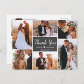 Budget Rustic Foto Collage Wedding Vielen Dank Postkarte (Vorne/Hinten)