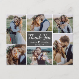 Budget Rustic Foto Collage Wedding Vielen Dank Postkarte