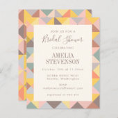 Budget Rustic Geometric Art Brautparty Einladung (Vorne/Hinten)