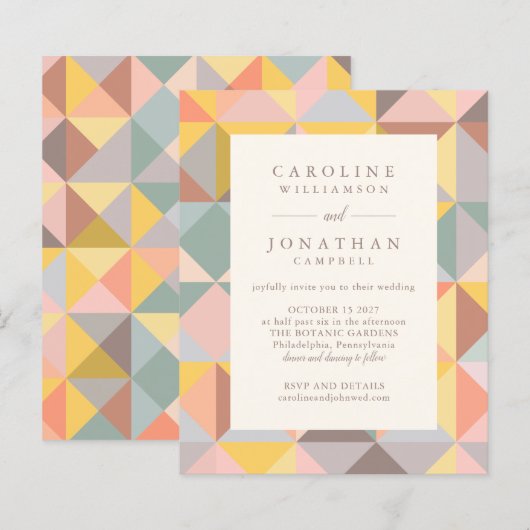 Budget Rustic Geometric Art Stilvolle Hochzeit Ein (Vorne/Hinten)