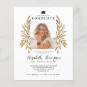 Budget Rustic Gold Blätter Foto Graduation Party (Vorderseite)