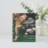 Budget Rustic Green Wood & Christmas Strumpf Hinwe (Stehend Vorderseite)