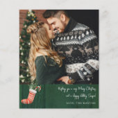 Budget Rustic Green Wood & Christmas Strumpf Hinwe (Vorderseite)
