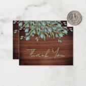 Budget Rustic Greenerity Wedding Vielen Dank Mitteilungskarte (Vorderseite/Rückseite Beispiel)