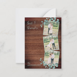 Budget Rustic Greenery Foto Wedding Vielen Dank Mitteilungskarte