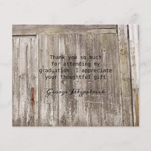 Budget Rustic High School Abschluss Vielen Dank (Rückseite)