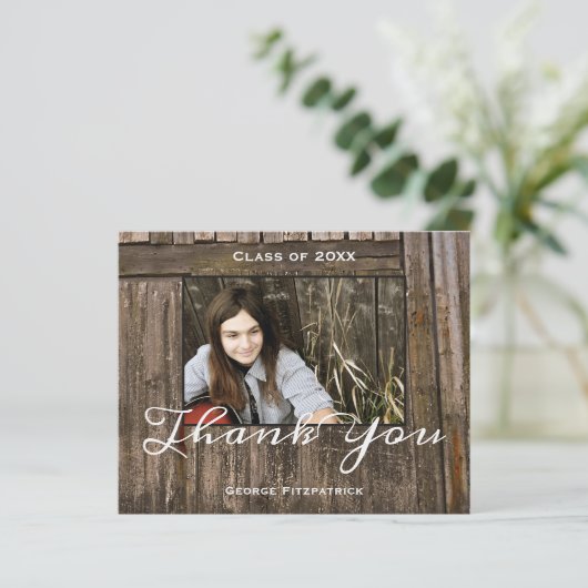 Budget Rustic High School Abschluss Vielen Dank (Stehend Vorderseite)
