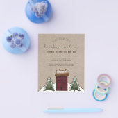Budget Rustic Holiday Open House Einladung Flyer (Einzeln)