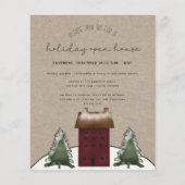 Budget Rustic Holiday Open House Einladung Flyer (Vorne)