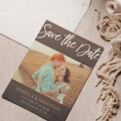 Budget Rustic Holz Getreide Foto Save the Date Kar Einladung