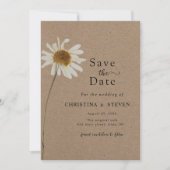 Budget Rustic Kraft Driving Sunflower Wedding Foto Save The Date (Vorderseite)