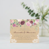 Budget Rustic Kraft Lace Floral Couple Dusche (Stehend Vorderseite)