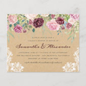 Budget Rustic Kraft Lace Floral Couple Dusche (Vorderseite)