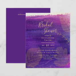 Budget Rustic Lavender Gold Brautparty Einladung
