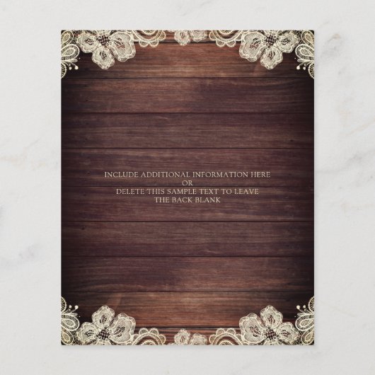 Budget Rustic Lights Jars Lace Hochzeit Einladung (Rückseite)