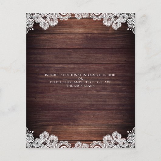 Budget Rustic Lights Jars Lace Hochzeit Einladung (Rückseite)