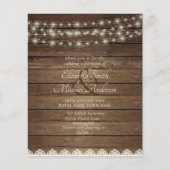 Budget Rustic Lights Mason Jars Lace Wood Wedding (Vorderseite)