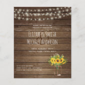 Budget Rustic Lights Mason Jars Sonnenblumen Hochz (Vorderseite)