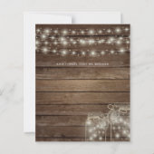Budget Rustic Lights Mason Jars Wedites Einladunge (Rückseite)