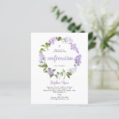 Budget Rustic Lilac Blume Bestätigung Einladung (Stehend Vorderseite)