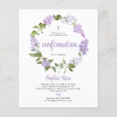 Budget Rustic Lilac Blume Bestätigung Einladung (Vorderseite)