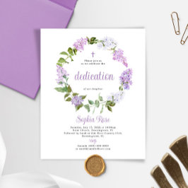 Budget Rustic Lilac Blume Dedication Einladung
