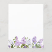 Budget Rustic Lilac Blume Kinderdusche Einladung (Rückseite)