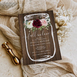 Budget Rustic Mason Jar Bridal Dusche Einladung