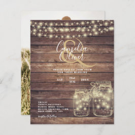 BUDGET Rustic Mason Jar Lights Wood WEDD