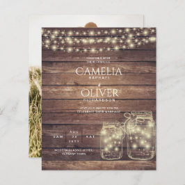 BUDGET Rustic Mason Jar Lights Wood WEDD