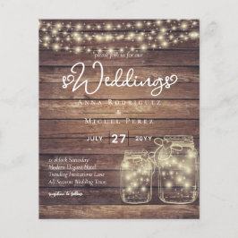 BUDGET Rustic Mason Jar Lights Wood WEDD Flyer