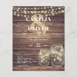 BUDGET Rustic Mason Jar Lights Wood WEDD Flyer
