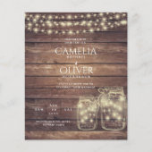 BUDGET Rustic Mason Jar Lights Wood WEDD Flyer (Vorne)