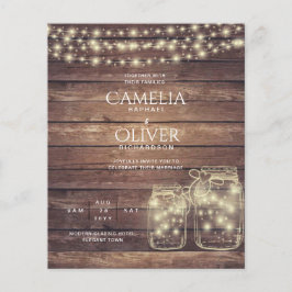 BUDGET Rustic Mason Jar Lights Wood WEDD Flyer