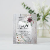 BUDGET Rustic Mason Jar Save the Date Einladung (Stehend Vorderseite)