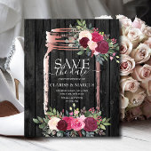 BUDGET Rustic Mason Jar Save the Date Einladung