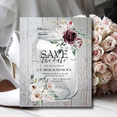 BUDGET Rustic Mason Jar Save the Date Einladung