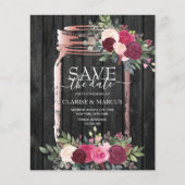 BUDGET Rustic Mason Jar Save the Date Einladung (Vorderseite)