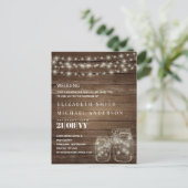 Budget Rustic Mason Jars Lights Einladungen - JEDE (Stehend Vorderseite)