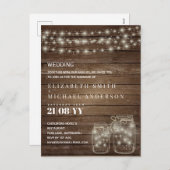Budget Rustic Mason Jars Lights Einladungen - JEDE (Vorne/Hinten)
