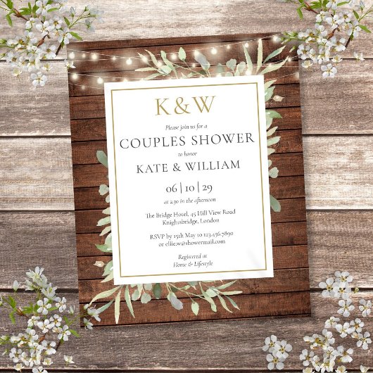 Budget Rustic Monogram Couples Dusche laden
